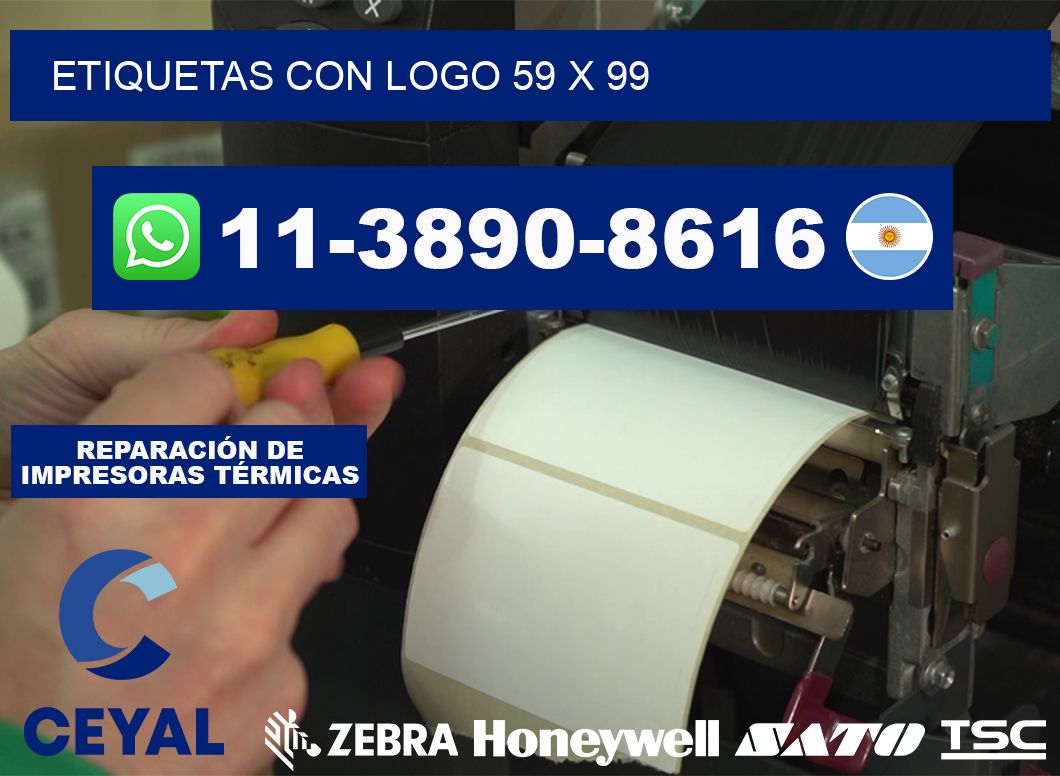 Etiquetas con logo 59 x 99