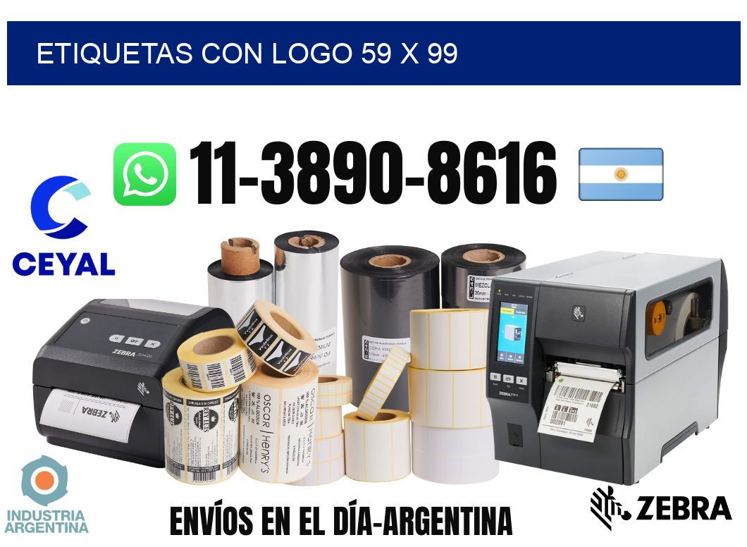 Etiquetas con logo 59 x 99