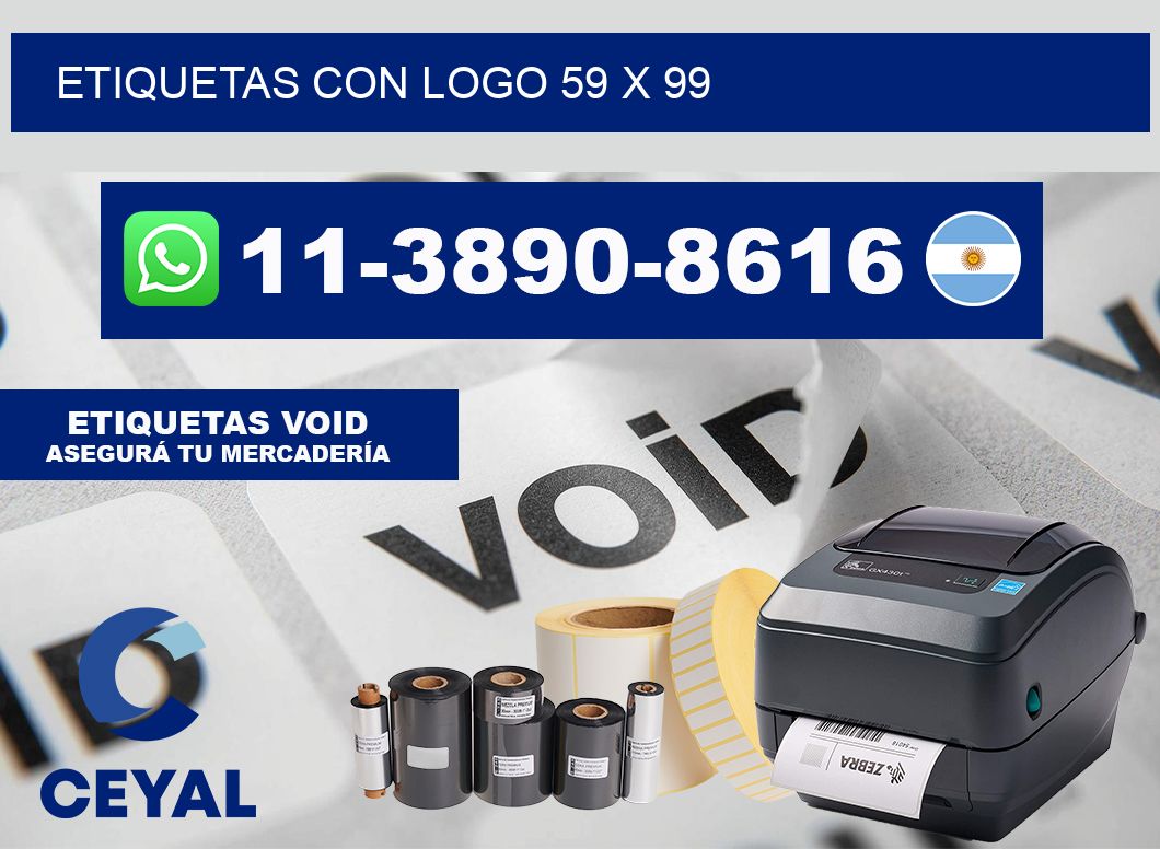 Etiquetas con logo 59 x 99