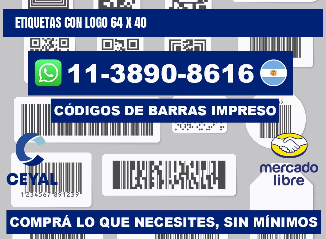 Etiquetas con logo 64 x 40