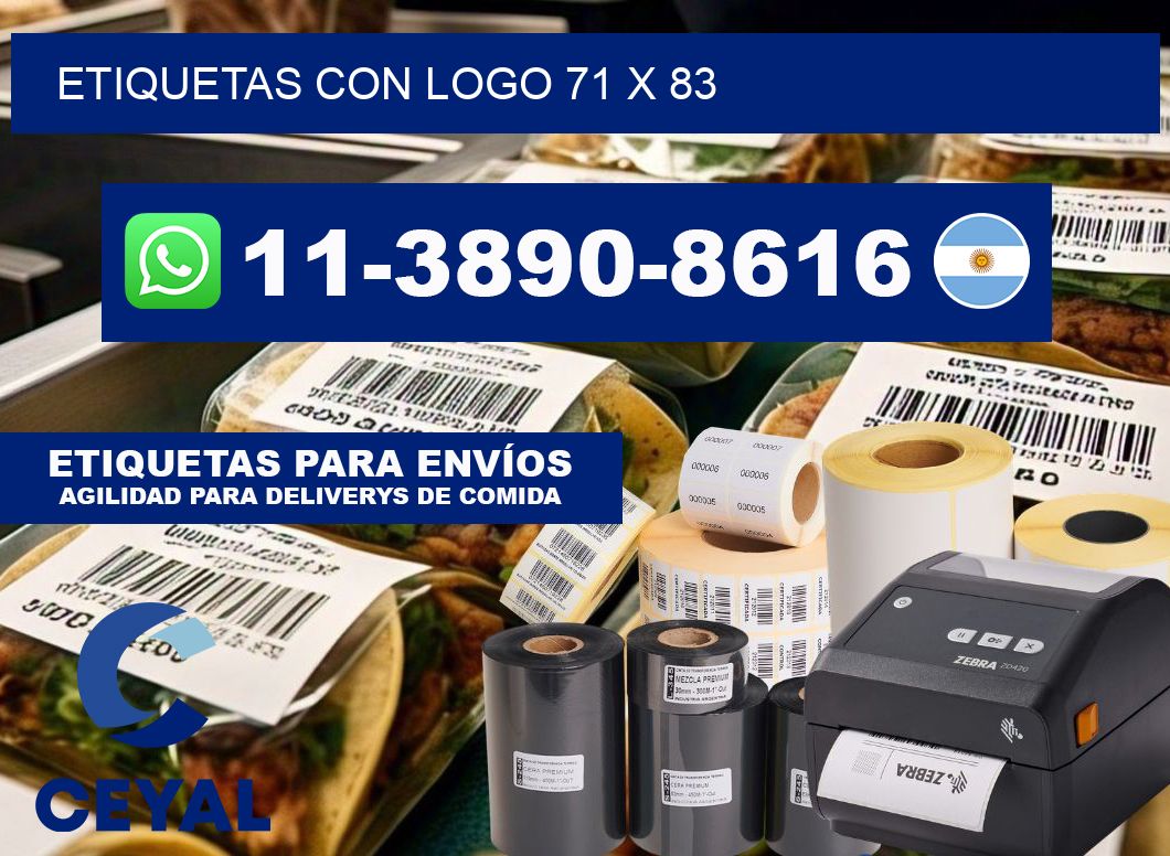 Etiquetas con logo 71 x 83