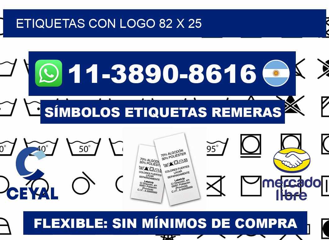 Etiquetas con logo 82 x 25