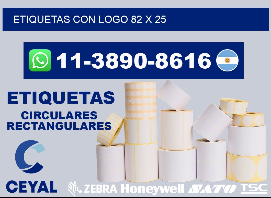 Etiquetas con logo 82 x 25