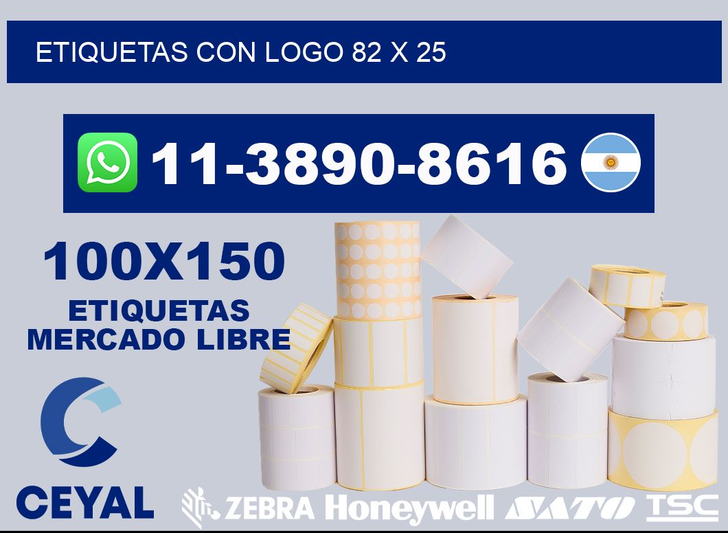 Etiquetas con logo 82 x 25