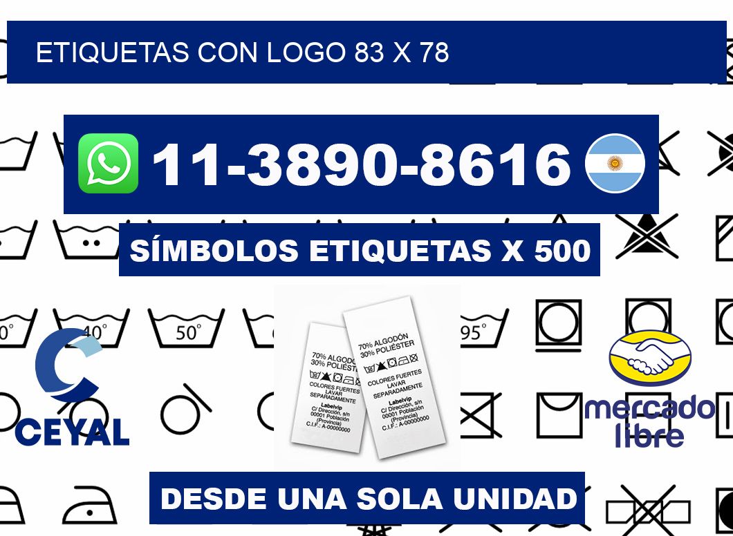 Etiquetas con logo 83 x 78