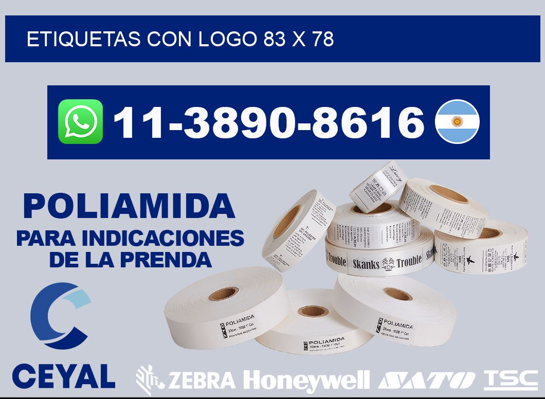 Etiquetas con logo 83 x 78