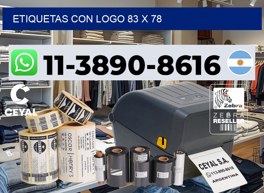 Etiquetas con logo 83 x 78