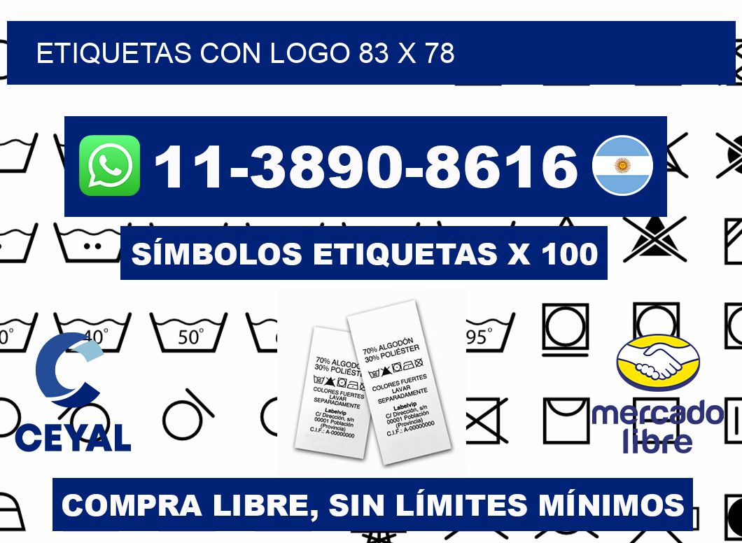 Etiquetas con logo 83 x 78