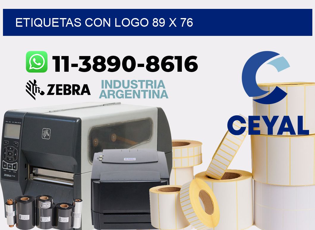 Etiquetas con logo 89 x 76