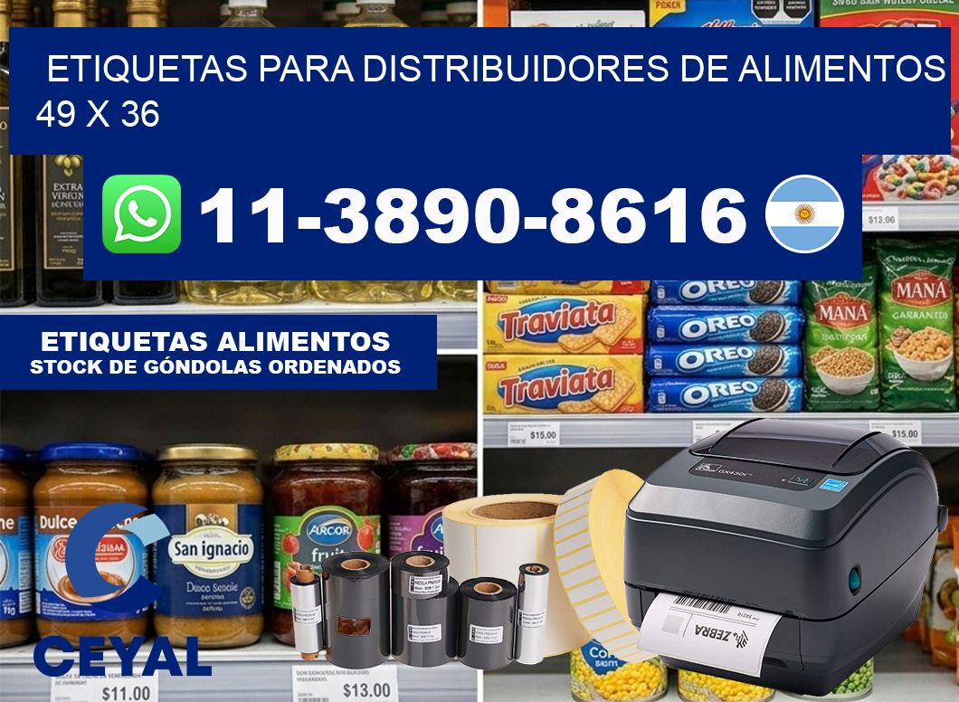Etiquetas para distribuidores de alimentos 49 x 36