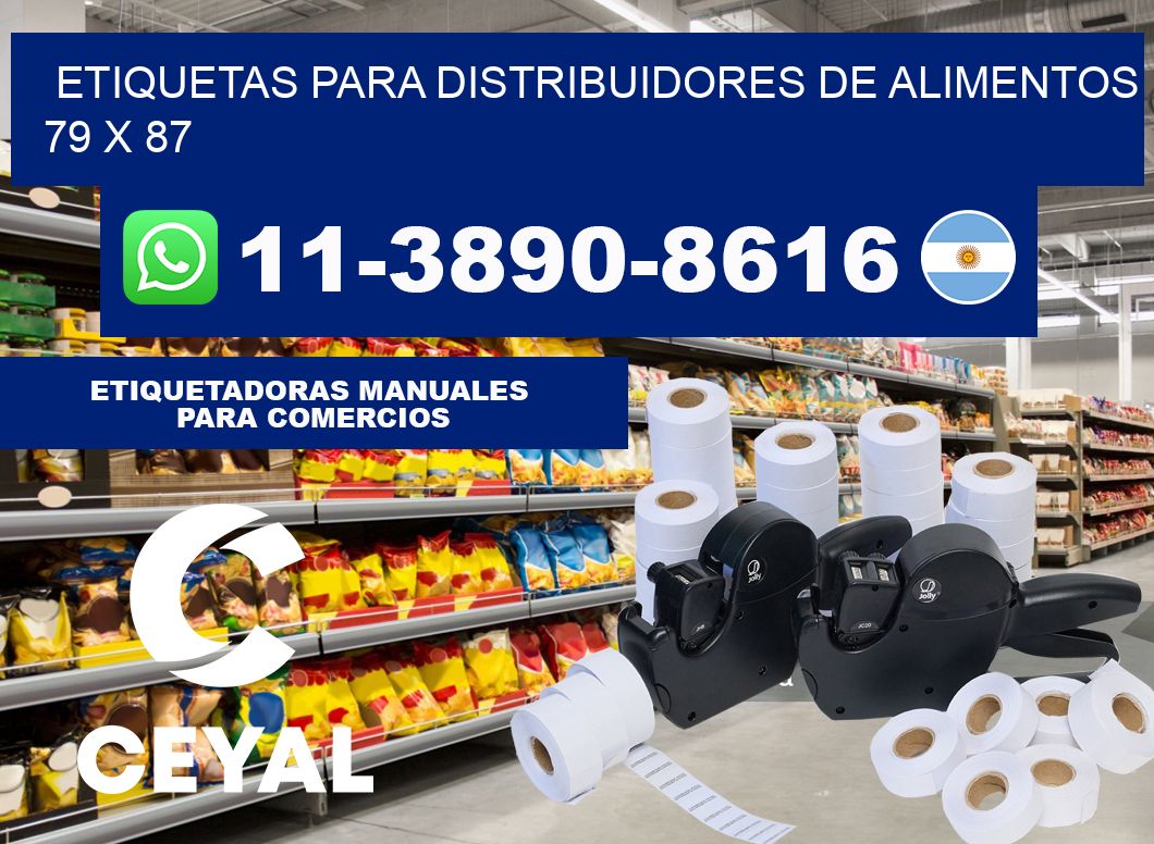 Etiquetas para distribuidores de alimentos 79 x 87