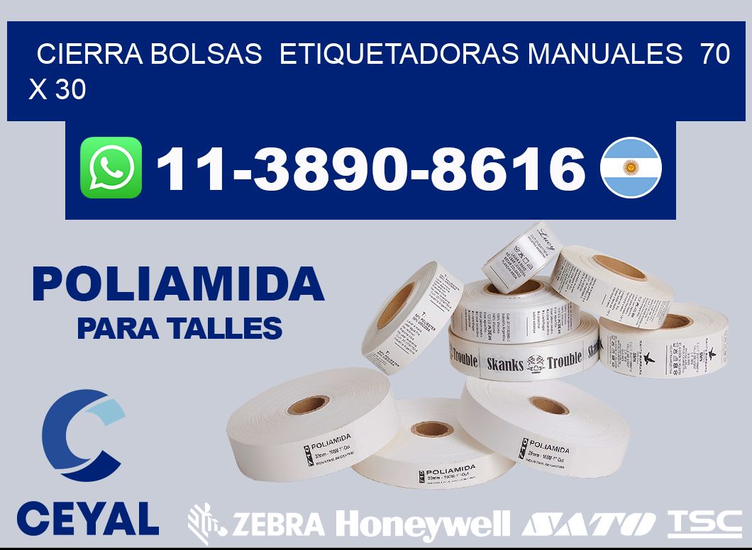 cierra bolsas  Etiquetadoras Manuales  70 x 30