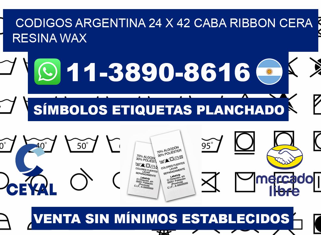 codigos Argentina 24 x 42 CABA Ribbon cera resina wax