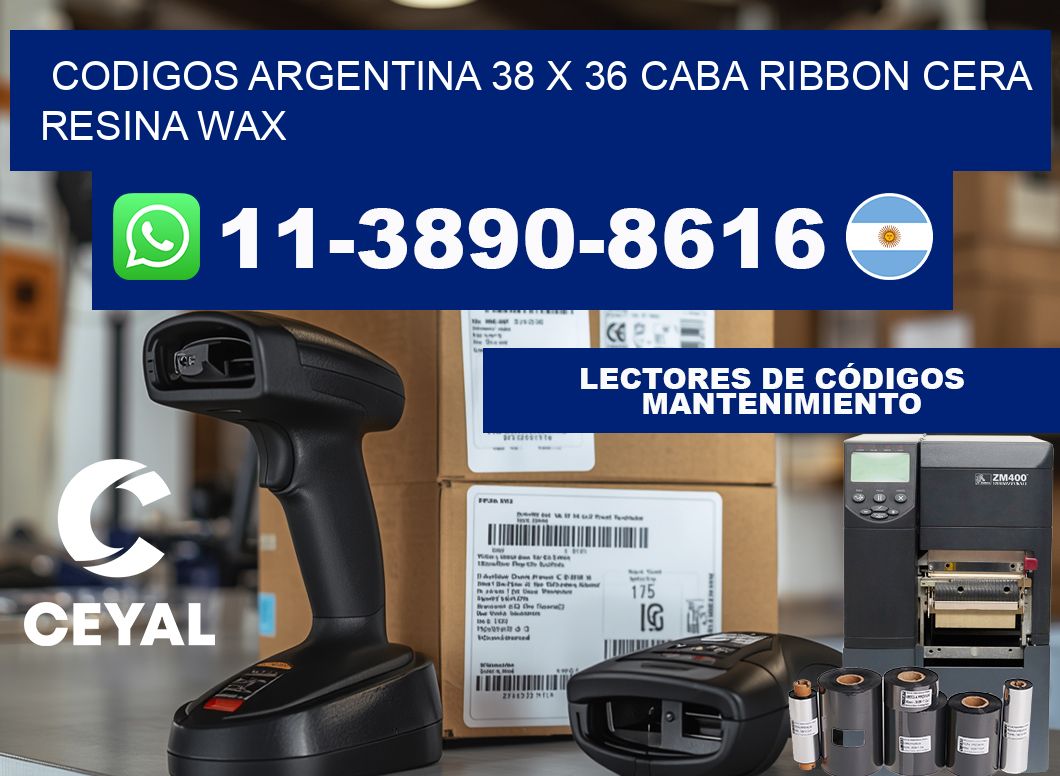 codigos Argentina 38 x 36 CABA Ribbon cera resina wax