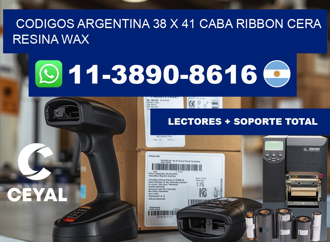 codigos Argentina 38 x 41 CABA Ribbon cera resina wax