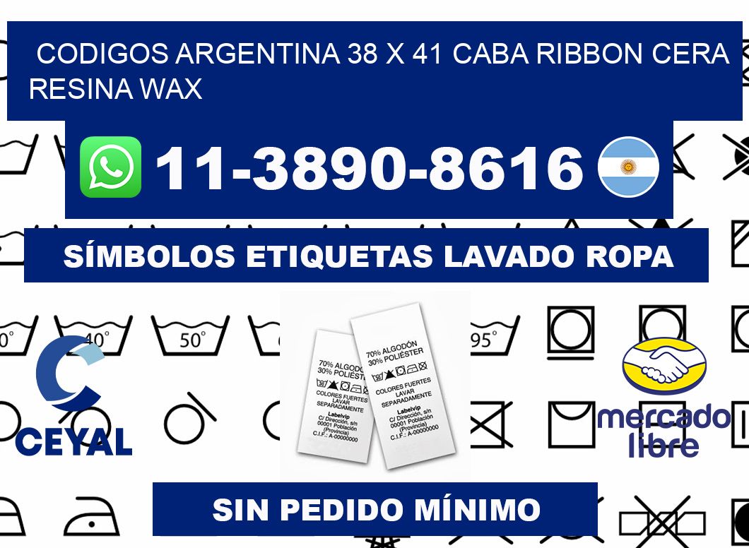 codigos Argentina 38 x 41 CABA Ribbon cera resina wax