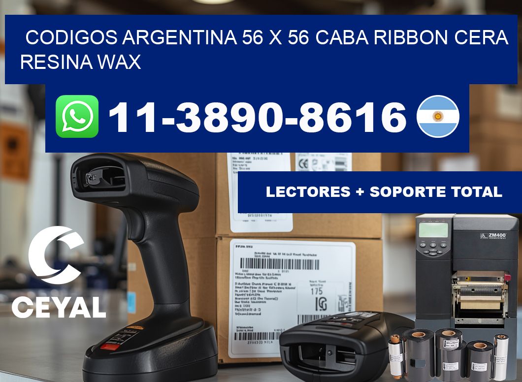 codigos Argentina 56 x 56 CABA Ribbon cera resina wax