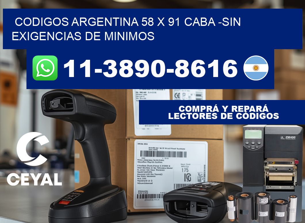codigos Argentina 58 x 91 CABA -Sin exigencias de minimos
