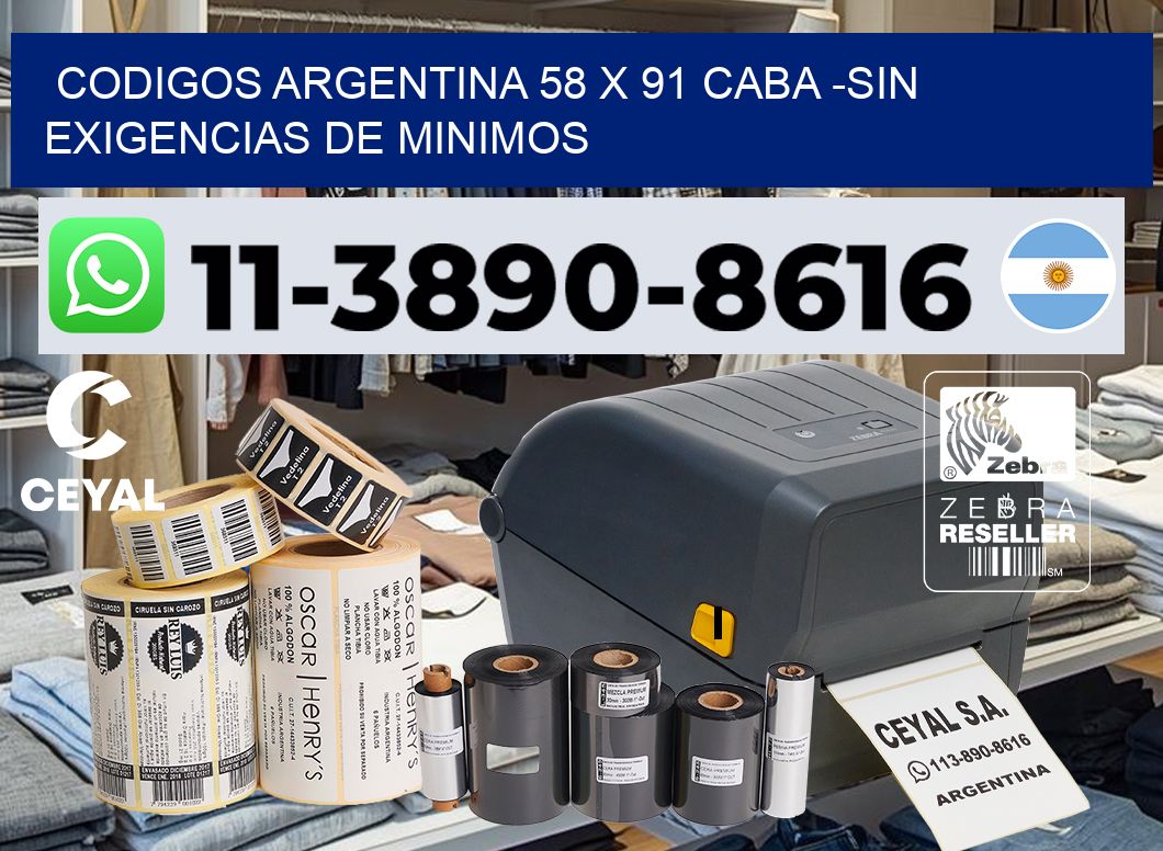 codigos Argentina 58 x 91 CABA -Sin exigencias de minimos