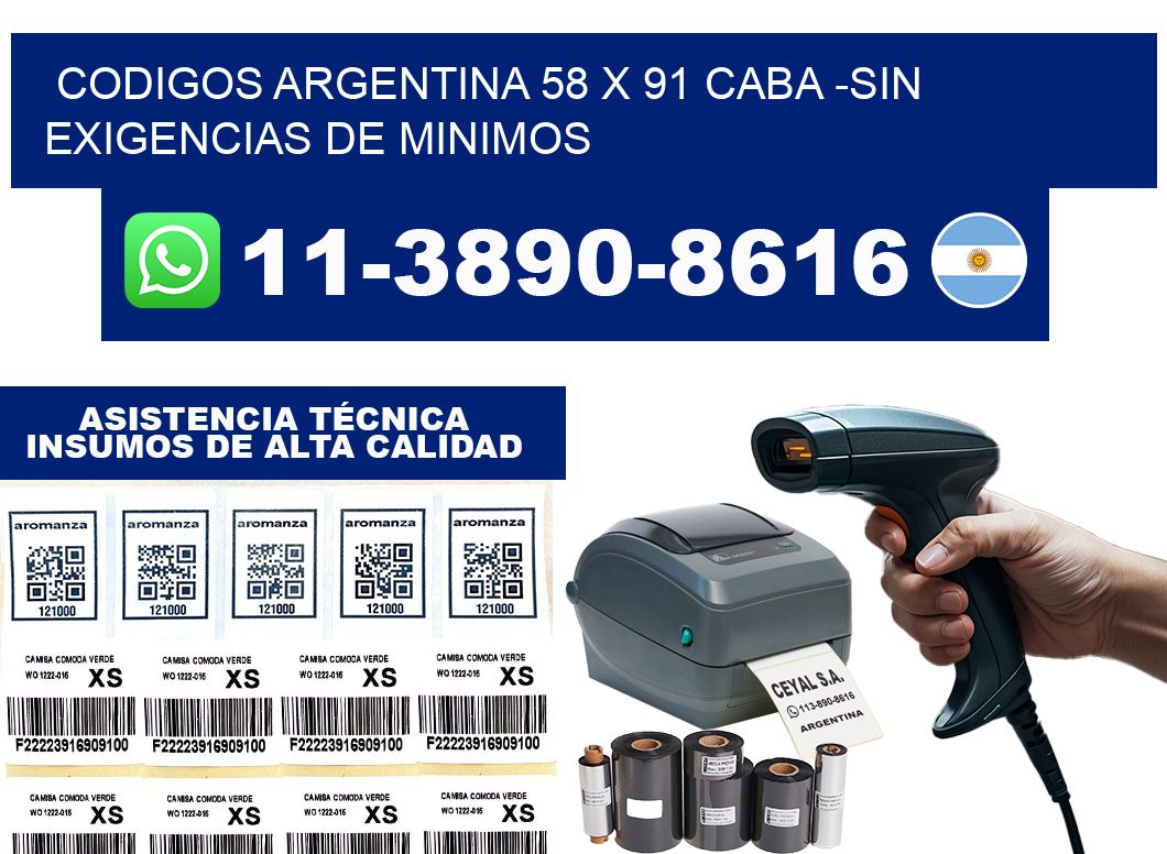 codigos Argentina 58 x 91 CABA -Sin exigencias de minimos