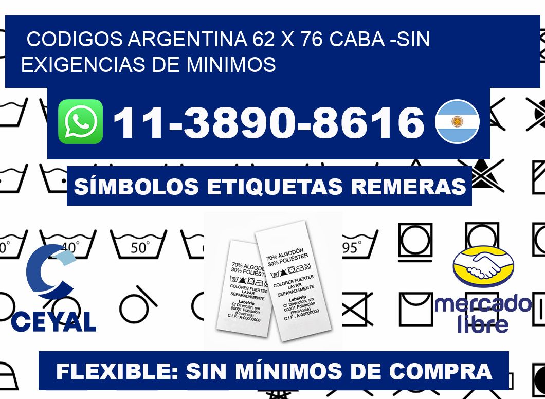codigos Argentina 62 x 76 CABA -Sin exigencias de minimos