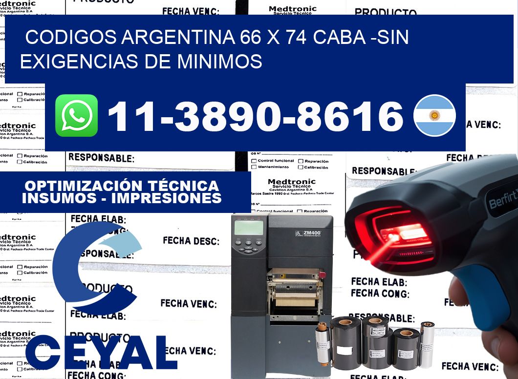 codigos Argentina 66 x 74 CABA -Sin exigencias de minimos