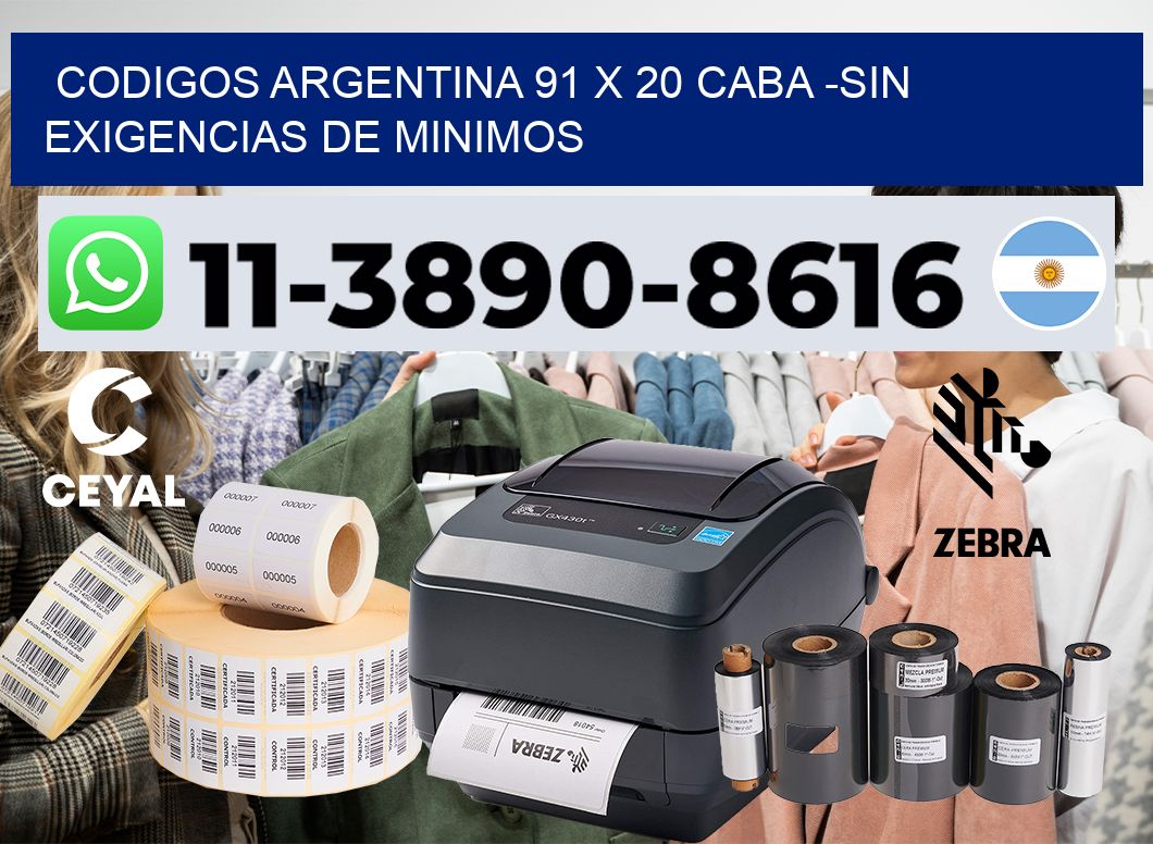 codigos Argentina 91 x 20 CABA -Sin exigencias de minimos