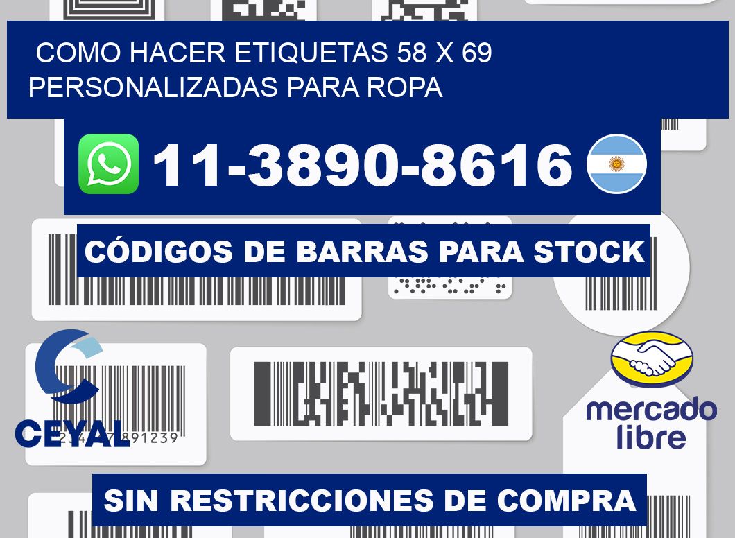 como hacer etiquetas 58 x 69 personalizadas para ropa