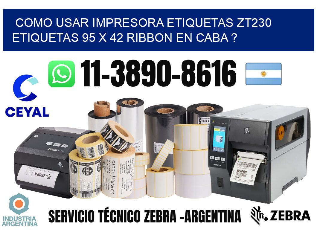 como usar impresora etiquetas zt230 etiquetas 95 x 42 ribbon en CABA ?