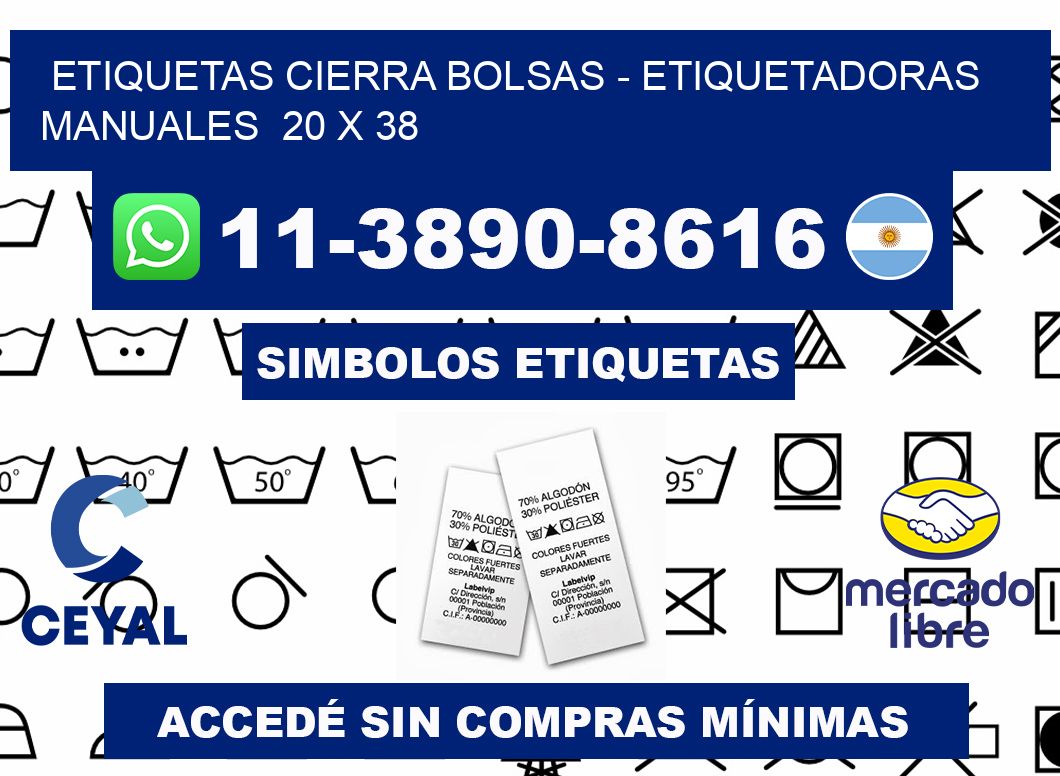 etiquetas cierra bolsas - Etiquetadoras Manuales  20 x 38