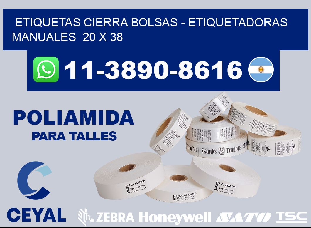 etiquetas cierra bolsas – Etiquetadoras Manuales  20 x 38