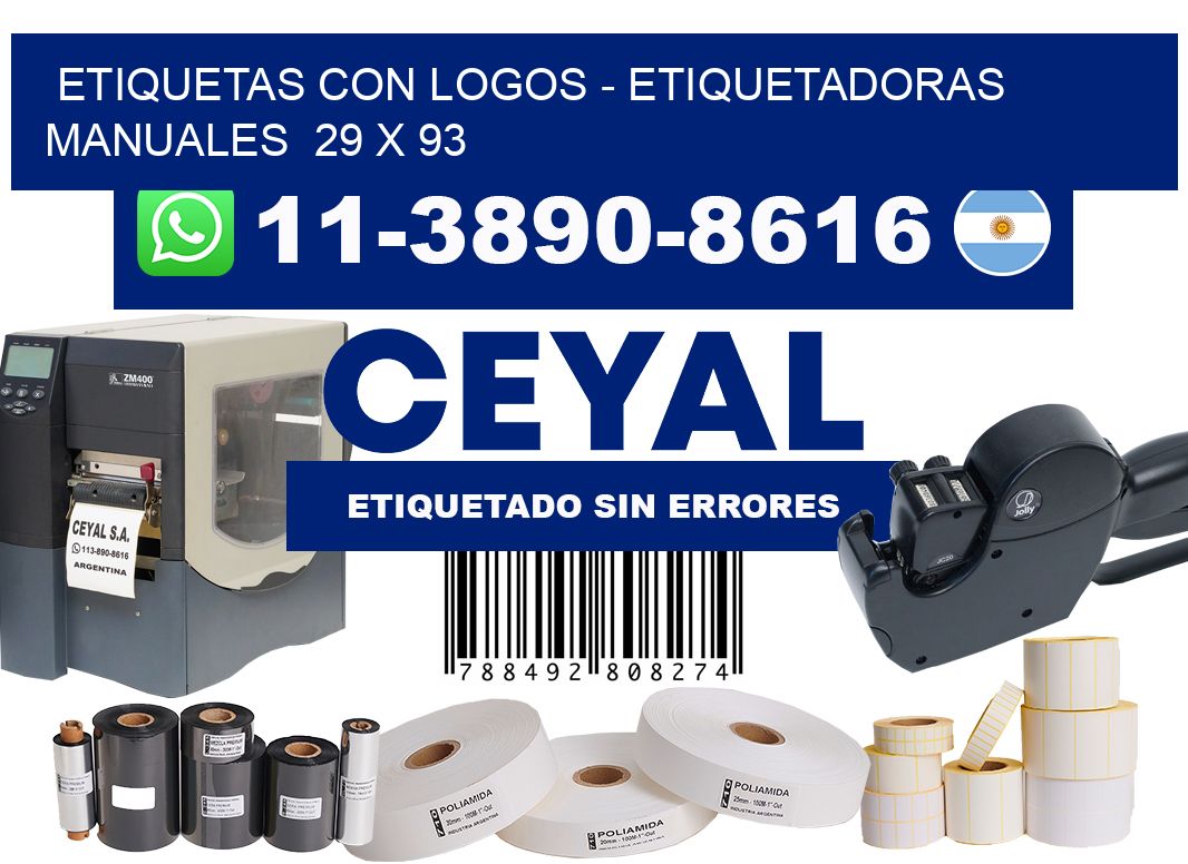 etiquetas con logos - Etiquetadoras Manuales  29 x 93