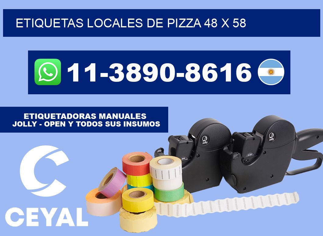 etiquetas locales de pizza 48 x 58