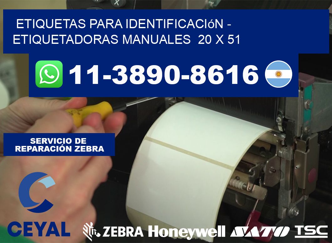 etiquetas para identificación - Etiquetadoras Manuales  20 x 51