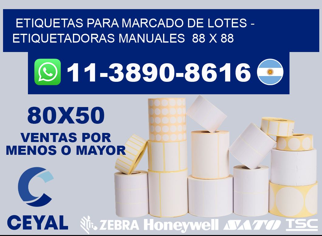 etiquetas para marcado de lotes - Etiquetadoras Manuales  88 x 88