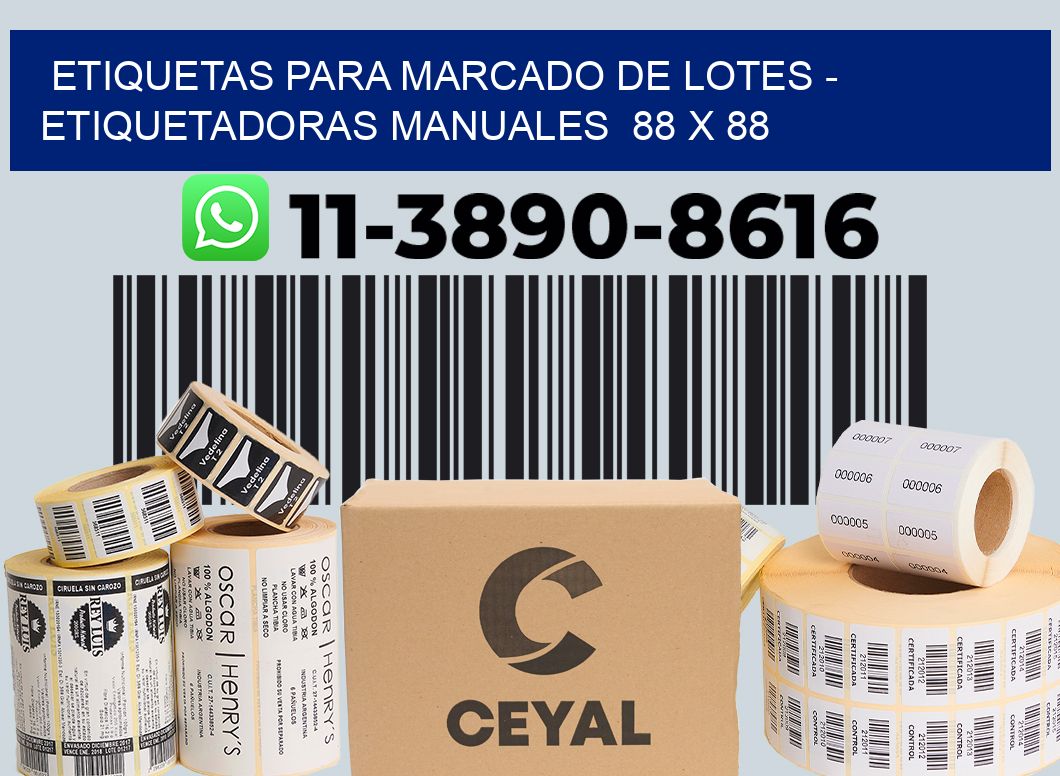 etiquetas para marcado de lotes - Etiquetadoras Manuales  88 x 88