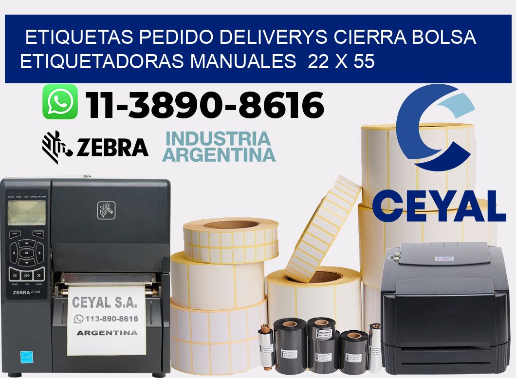 etiquetas pedido deliverys cierra bolsa  Etiquetadoras Manuales  22 x 55