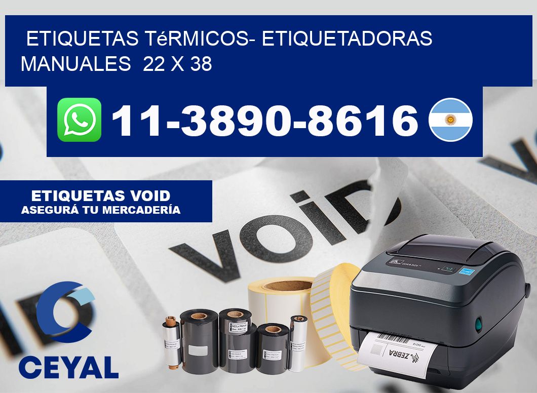 etiquetas térmicos- Etiquetadoras Manuales  22 x 38