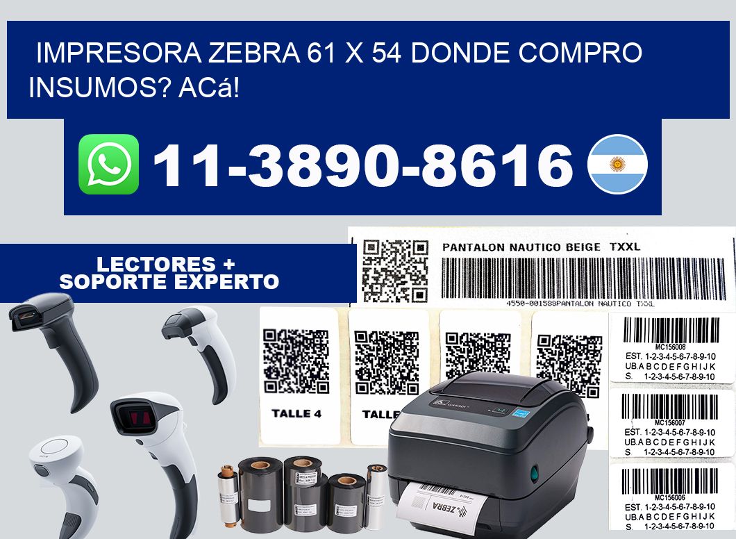 impresora zebra 61 x 54 Donde compro insumos? Acá!