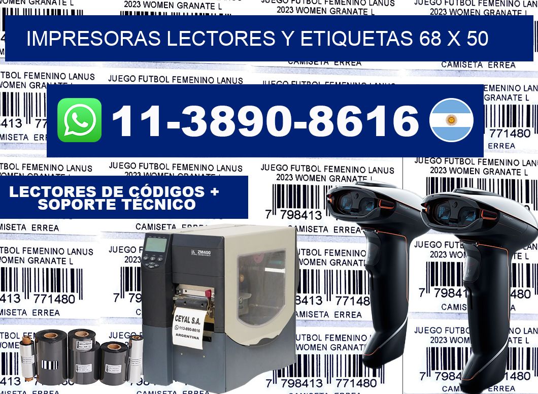 impresoras lectores y etiquetas 68 x 50