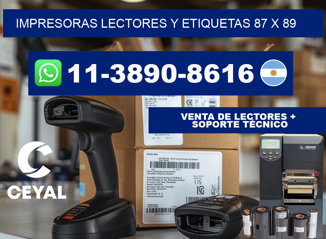 impresoras lectores y etiquetas 87 x 89