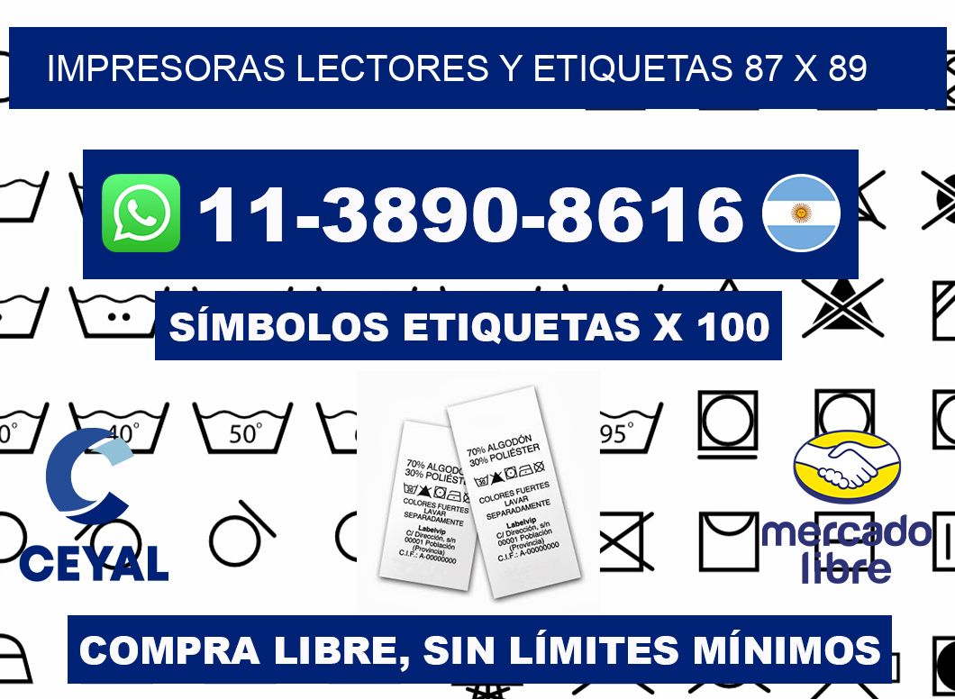impresoras lectores y etiquetas 87 x 89