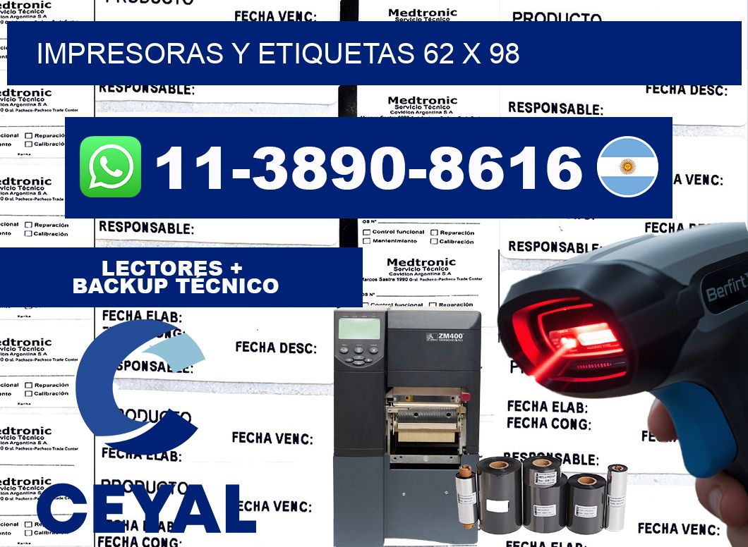 impresoras y etiquetas 62 x 98