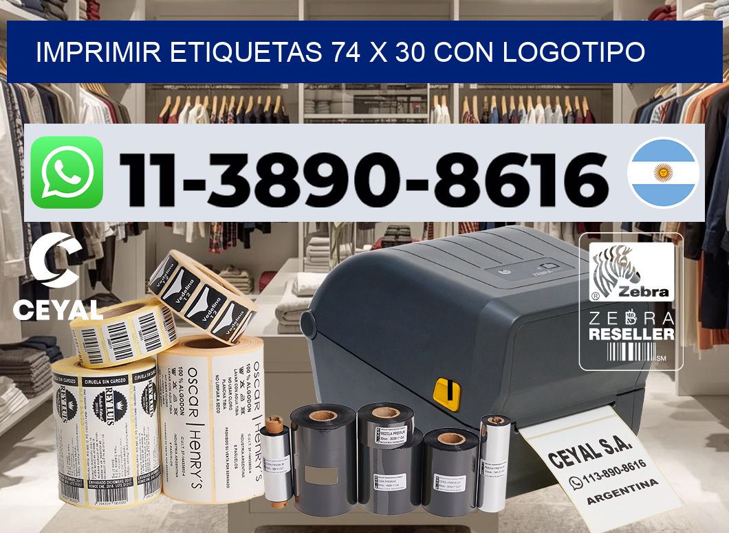 imprimir etiquetas 74 x 30 con logotipo
