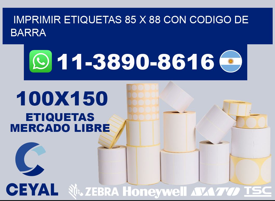 imprimir etiquetas 85 x 88 con codigo de barra