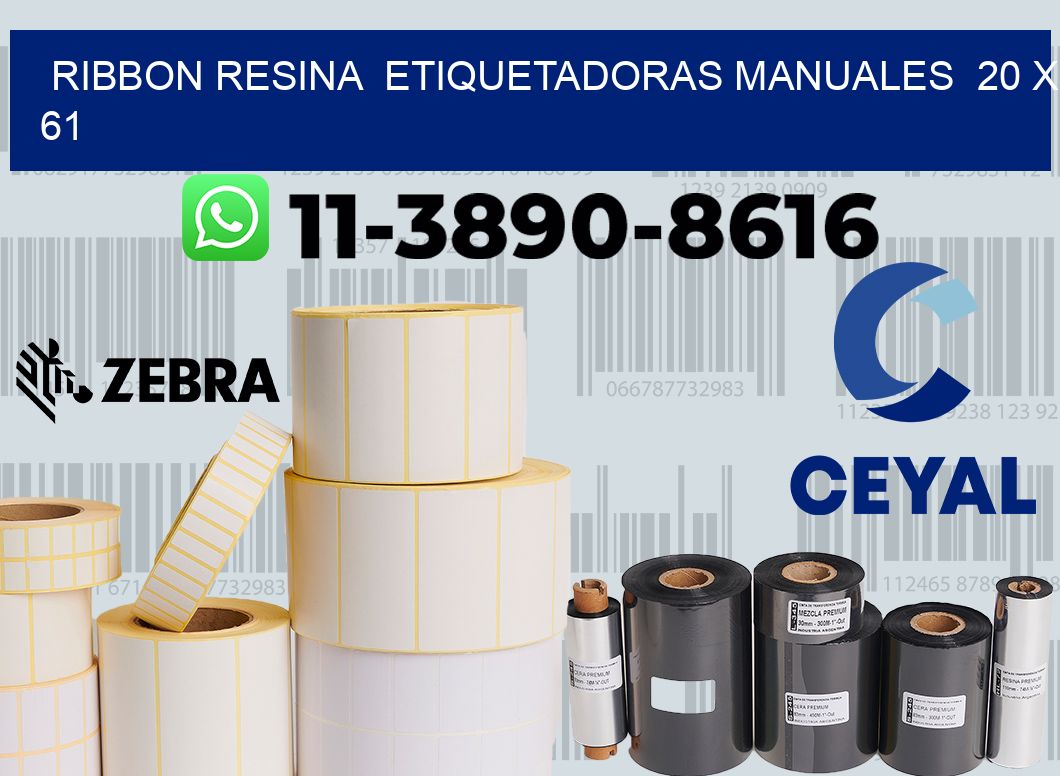 ribbon resina  Etiquetadoras Manuales  20 x 61