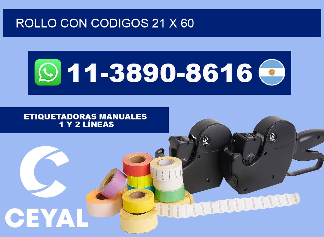 rollo con codigos 21 x 60