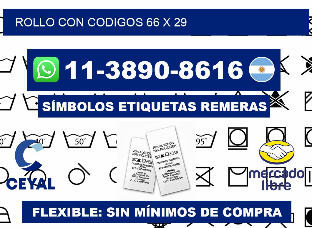 rollo con codigos 66 x 29