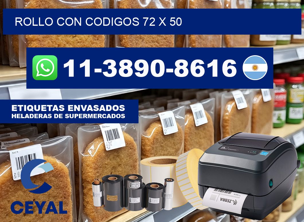 rollo con codigos 72 x 50