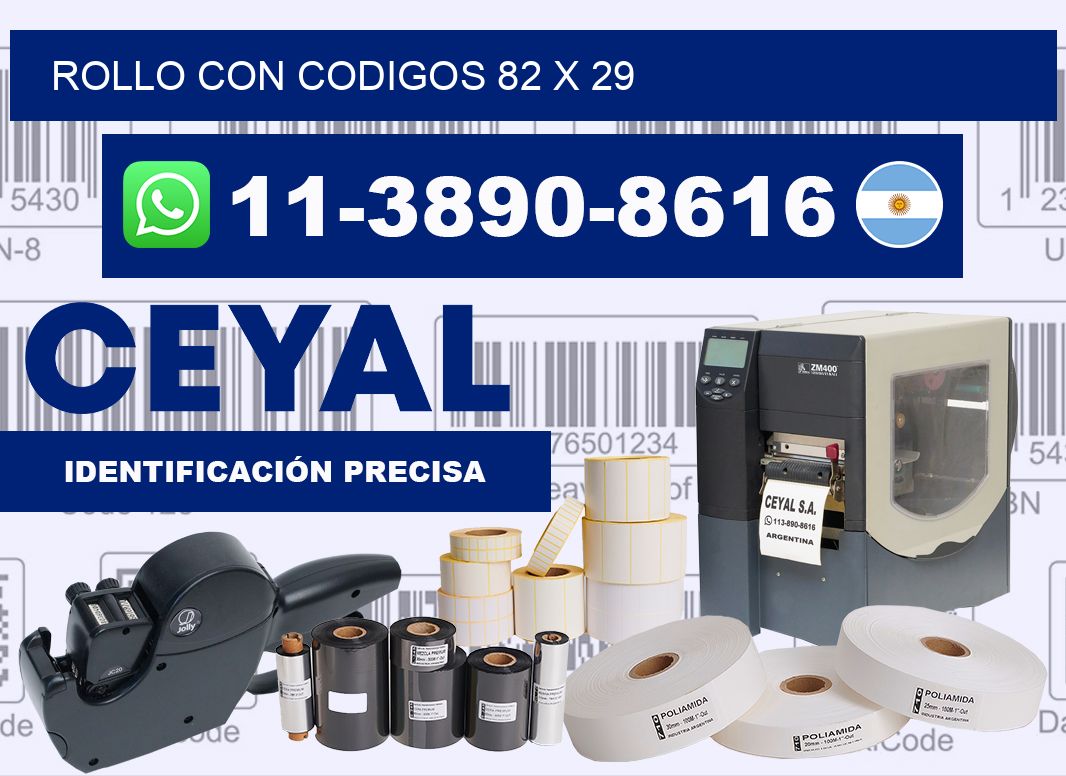 rollo con codigos 82 x 29